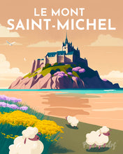 Cargar imagen en el visor de la galería, Diamond Painting - Diamond Painting - Póster de viaje Mont Saint-Michel 40x50cm con bastidor montado