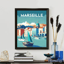 Cargar imagen en el visor de la galería, Diamond Painting - Póster de viaje Marsella