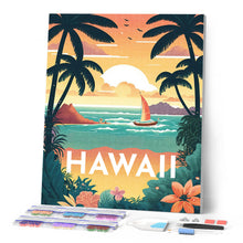 Cargar imagen en el visor de la galería, Diamond Painting - Póster de viaje Hawái