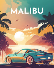 Cargar imagen en el visor de la galería, Diamond Painting - Póster de viaje Malibú