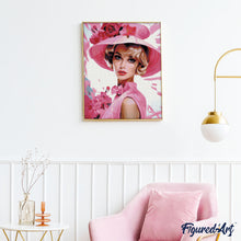 Cargar imagen en el visor de la galería, Diamond Painting - Diva con un Sombrero Rosa