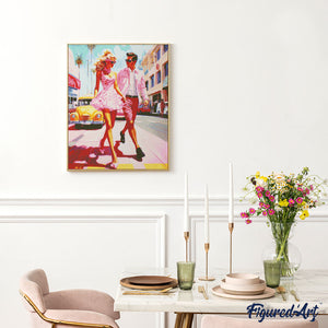 Diamond Painting - Romance en la Calle Rosa