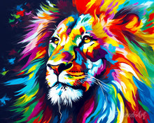 Cargar imagen en el visor de la galería, Diamond Painting - Diamond Painting - León Abstracto Colorido 40x50cm con bastidor montado