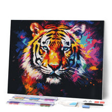 Cargar imagen en el visor de la galería, Diamond Painting - Tigre Abstracto Colorido 40x50cm con bastidor montado