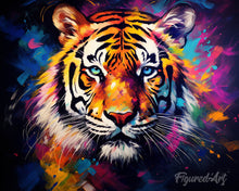 Cargar imagen en el visor de la galería, Diamond Painting - Diamond Painting - Tigre Abstracto Colorido 40x50cm con bastidor montado