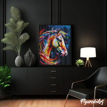 Cargar imagen en el visor de la galería, Diamond Painting - Caballo Abstracto Colorido 40x50cm con bastidor montado