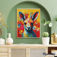 Cargar imagen en el visor de la galería, Diamond Painting - Canguro Abstracto Colorido 40x50cm con bastidor montado