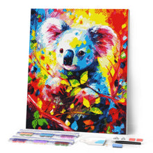 Cargar imagen en el visor de la galería, Diamond Painting - Koala Abstracto Colorido 40x50cm con bastidor montado