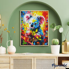 Cargar imagen en el visor de la galería, Diamond Painting - Koala Abstracto Colorido 40x50cm con bastidor montado