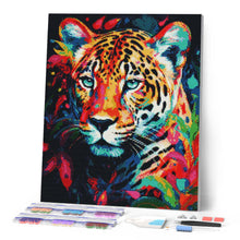 Cargar imagen en el visor de la galería, Diamond Painting - Leopardo Abstracto Colorido 40x50cm con bastidor montado