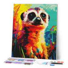 Cargar imagen en el visor de la galería, Diamond Painting - Suricata Abstracta Colorida 40x50cm con bastidor montado