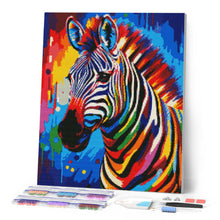 Cargar imagen en el visor de la galería, Diamond Painting - Cebra Colorida Abstracta