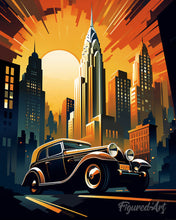 Cargar imagen en el visor de la galería, Diamond Painting - Diamond Painting - Coche Art Deco en Nueva York 40x50cm con bastidor montado
