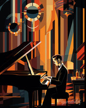 Cargar imagen en el visor de la galería, Diamond Painting - Hombre Art Deco al piano