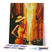 Cargar imagen en el visor de la galería, Diamond Painting - Mujer Art Deco en la ciudad