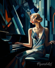 Cargar imagen en el visor de la galería, Diamond Painting - Mujer Art Deco al piano