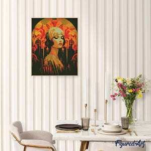 Diamond Painting - Mujer Art Deco 40x50cm con bastidor montado