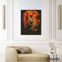 Cargar imagen en el visor de la galería, Diamond Painting - Mujer Art Deco sentada 40x50cm con bastidor montado