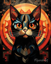 Cargar imagen en el visor de la galería, Diamond Painting - Gato Negro Art Deco