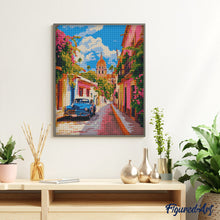 Cargar imagen en el visor de la galería, Diamond Painting - Auto Clásico en Ciudad de México 40x50cm con bastidor montado