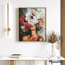 Cargar imagen en el visor de la galería, Diamond Painting - Belleza Detrás de las Flores 40x50cm con bastidor montado