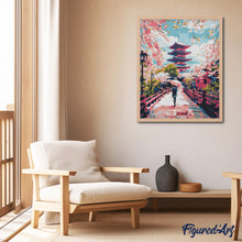 Cargar imagen en el visor de la galería, Diamond Painting - Kioto en Flor 40x50cm con bastidor montado