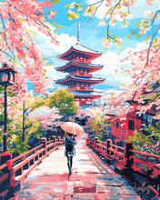 Cargar imagen en el visor de la galería, Diamond Painting - Diamond Painting - Kioto en Flor 40x50cm con bastidor montado