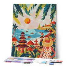 Cargar imagen en el visor de la galería, Diamond Painting - Atardecer en Bali 40x50cm con bastidor montado