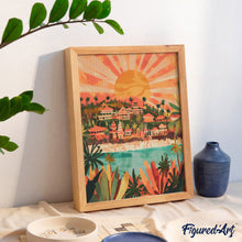 Cargar imagen en el visor de la galería, Diamond Painting - Amanecer en Bali 40x50cm con bastidor montado