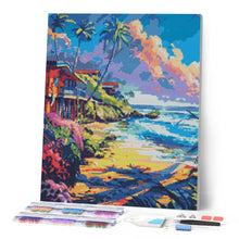 Cargar imagen en el visor de la galería, Diamond Painting - Casas en la playa 40x50cm con bastidor montado