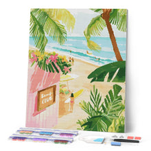 Cargar imagen en el visor de la galería, Diamond Painting - Club de playa 40x50cm con bastidor montado