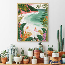Cargar imagen en el visor de la galería, Diamond Painting - Bahía tropical 40x50cm con bastidor montado