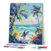 Cargar imagen en el visor de la galería, Diamond Painting - Día soleado en la playa 40x50cm con bastidor montado
