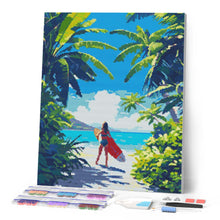 Cargar imagen en el visor de la galería, Diamond Painting - Paraíso tropical del surf