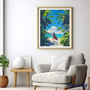 Diamond Painting - Paraíso tropical del surf