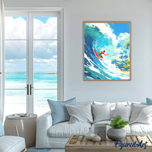 Cargar imagen en el visor de la galería, Diamond Painting - Surf en Hawái 40x50cm con bastidor montado