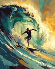 Cargar imagen en el visor de la galería, Diamond Painting - Diamond Painting - Surfista profesional 40x50cm con bastidor montado