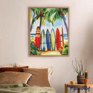 Diamond Painting - Tablas de surf coloridas