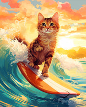 Cargar imagen en el visor de la galería, Diamond Painting - Gato surfista