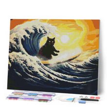 Cargar imagen en el visor de la galería, Diamond Painting - La gran ola del gato negro