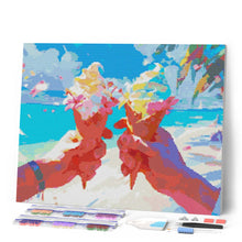 Cargar imagen en el visor de la galería, Diamond Painting - Helado en la playa 40x50cm con bastidor montado