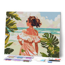 Cargar imagen en el visor de la galería, Diamond Painting - Linda chica junto al mar 40x50cm con bastidor montado