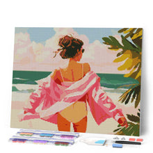 Cargar imagen en el visor de la galería, Diamond Painting - Disfruta de la playa 40x50cm con bastidor montado