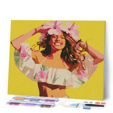 Cargar imagen en el visor de la galería, Diamond Painting - Chica alegre 40x50cm con bastidor montado