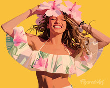 Cargar imagen en el visor de la galería, Diamond Painting - Diamond Painting - Chica alegre 40x50cm con bastidor montado