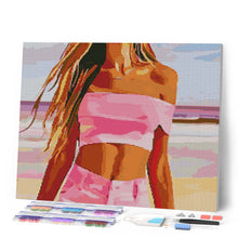 Cargar imagen en el visor de la galería, Diamond Painting - Mar, arena y estilo 40x50cm con bastidor montado