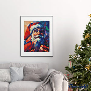 Diamond Painting - Papá Noel poligonal