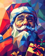 Cargar imagen en el visor de la galería, Diamond Painting - Diamond Painting - Papá Noel poligonal 40x50cm con bastidor montado