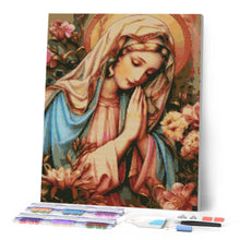 Cargar imagen en el visor de la galería, Diamond Painting - Virgen María bendita 40x50cm con bastidor montado