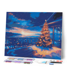 Cargar imagen en el visor de la galería, Diamond Painting - Terraza navideña brillante 40x50cm con bastidor montado